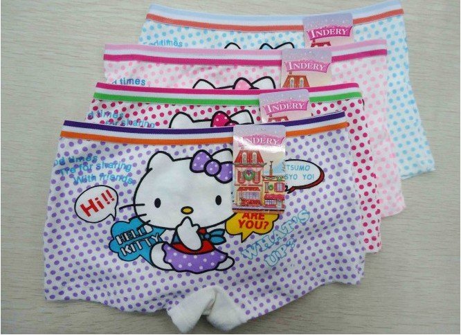 free shipping! baby girls' cartoon shorts  round dot style panties  Hello Kitty underwears  cotton short pants  24pcs/lot