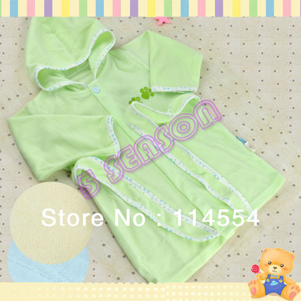 Free Shipping Baby Infant Toddler Hooded Bath Cotton Towel Bathrobe Robes 12-36M 3Colors 11220