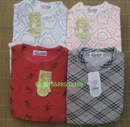 free shipping Baby lobster child lambing cashmere thermal underwear set child winter thickening underwear set