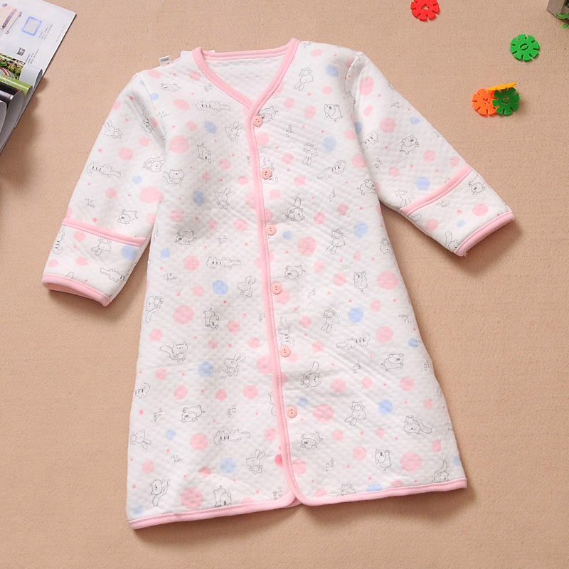 free shipping Baby robe child thermal robe baby clothes 100% cotton underwear male child female child 100% cotton 7737