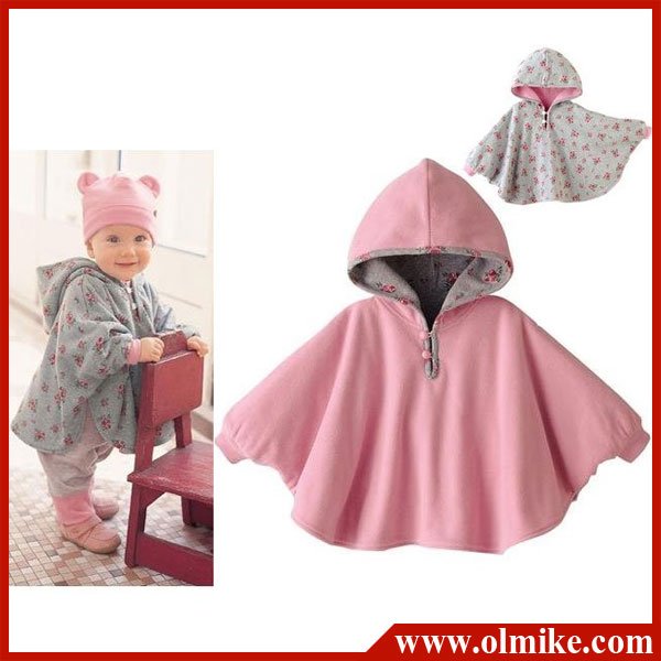 Free shipping Baby's FACE REVERSE Cotton Poncho Cloak Tow Layers Coat Children's Manteau Jacket 0-3 Years Old CD002