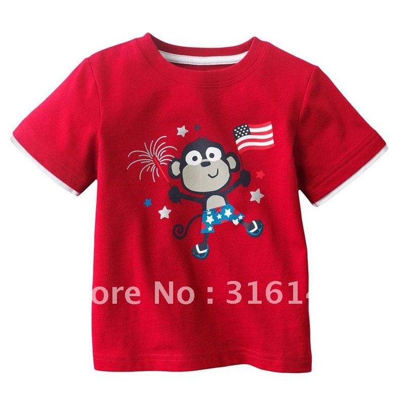 Free shipping Baby short sleeve t-shirt 100% top cotton 6pcs/lot,cute Children top  ,baby tee ww-037