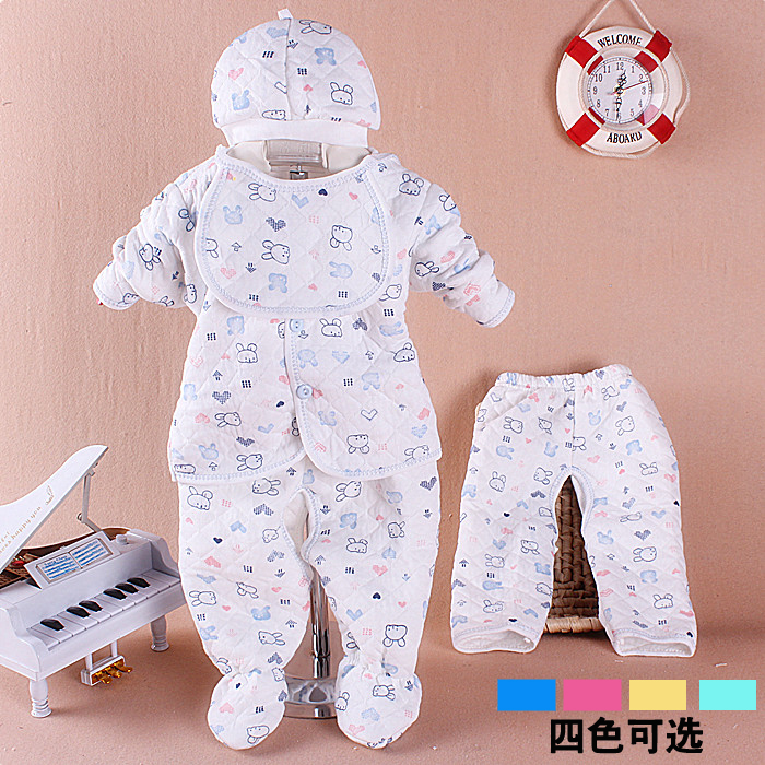 Free shipping Baby thermal underwear newborn underwear  100% cotton thermal underwear baby sleepwear five-piece set