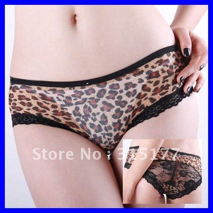 Free shipping Back Lace Leopard Booty Shorts Women sexy Panties Wholesale 10pc/lot Sexy underwear Lingerie 7615