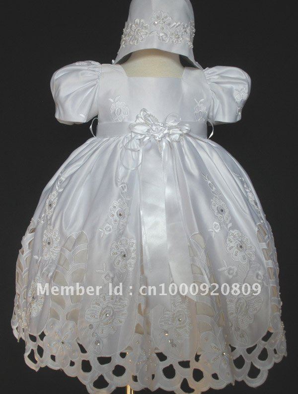 Free Shipping Ball Gown Jewel Collar Lace Applique Short Sleeves Floor Length Cheap Flower Girl Dresses 2012