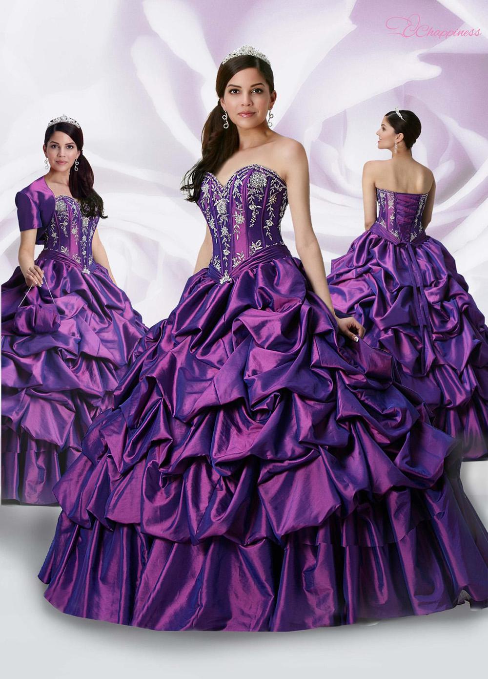 Free Shipping Ball Gown Sweetheart Floor Length Taffeta Beading Graduation Dress 201211082152