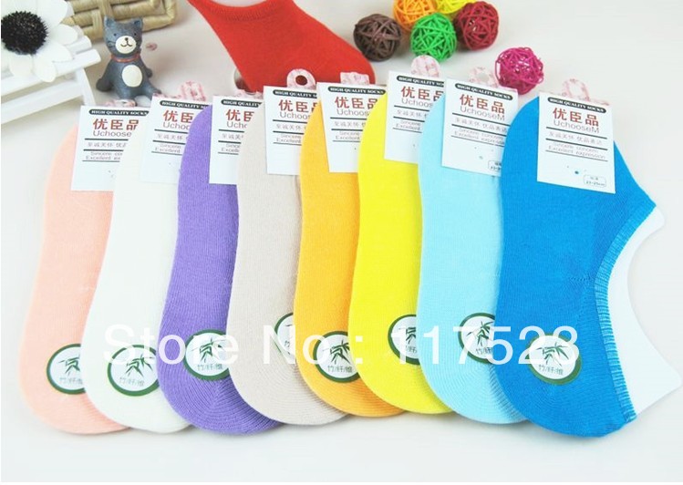 Free Shipping Bamboo Fiber Stealth MoChuan Female Cotton Socks, Cotton Socks Thin Summer, Candy Color(Color random delivery)