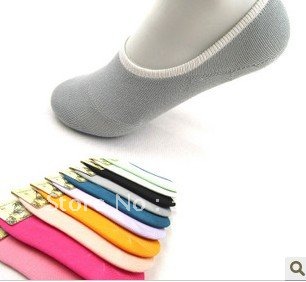 free shipping   Bamboo fiber ultra-thin pure color adult comfortable female short boat socks