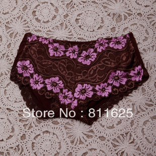 Free shipping  Bamboo fibre sexy lace buttock ladies underwear  women's  pants wholesale 6pcs/lot