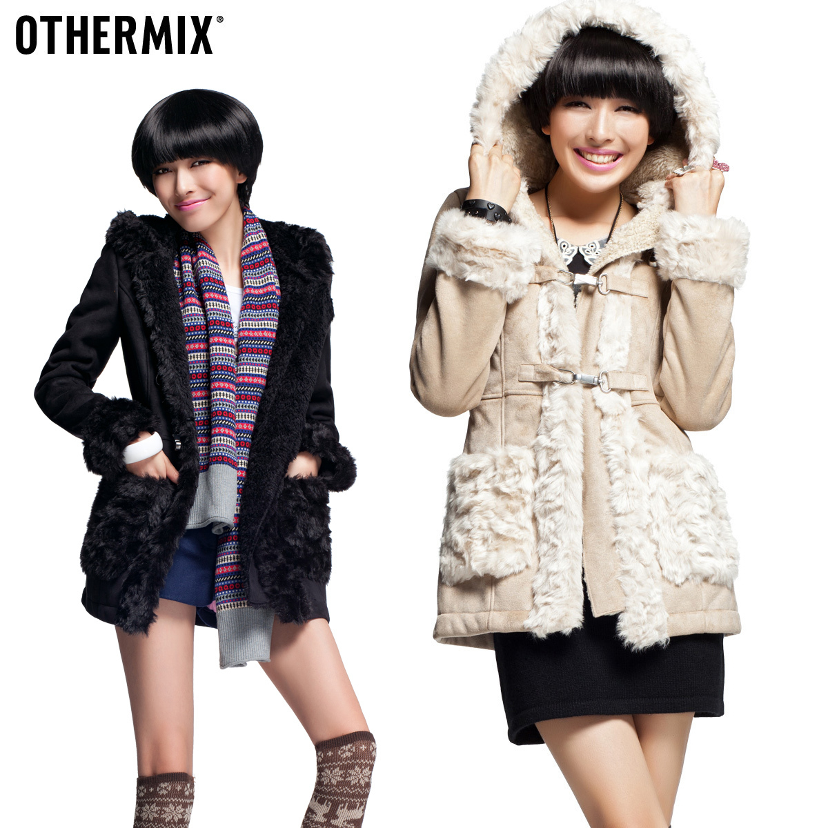 Free shipping Basic shirt othermix autumn and winter fur one piece thickening wadded jacket outerwear female 12mv074006f