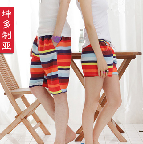 Free shipping! Beach pants lovers male women's candy color shorts female summer shorts summer plus size casual shorts