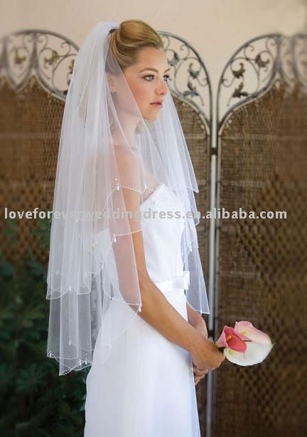 Free Shipping Beading New Arrival Custom Made Wedding Bridal Veils