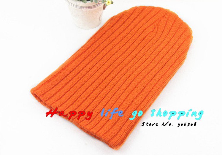 Free Shipping,Beanie Hat Men,Fashion Orange Color Knitted Beanies,Best Gifts For New Year!