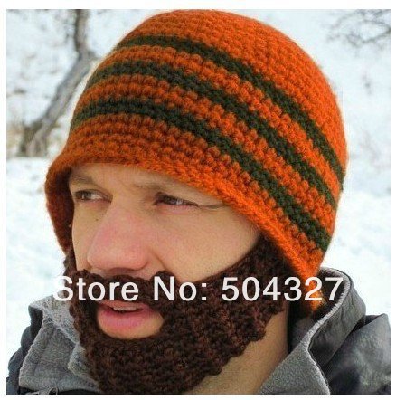 Free shipping Beard Hat Knit Beard Hat Gray/Yellow/Blue/Orange-U Choose
