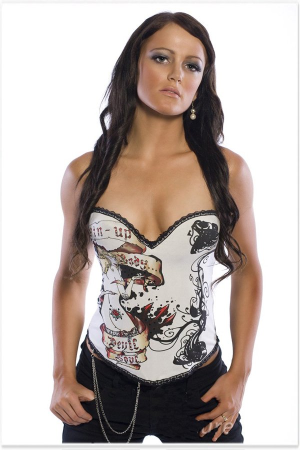 Free Shipping Beautiful Fashion Printing Couture Sexy Corset - 2269White