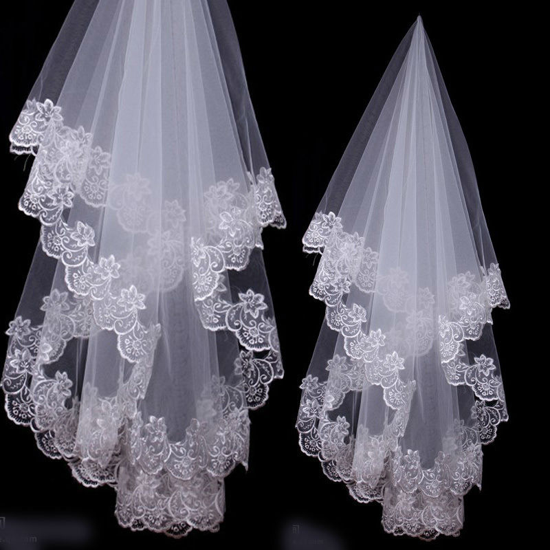 Free shipping  Beautiful wedding dress veil Two-layers  veils High Quality With Comb