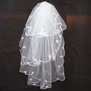 Free shipping beautiful women's wedding decorations, bride bridal veils three layers voile