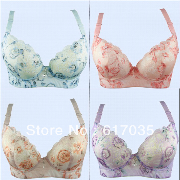 Free Shipping Beauty Floral Sexy Fashion Ladies' Underware Lingerie Thin C Cup W4011#