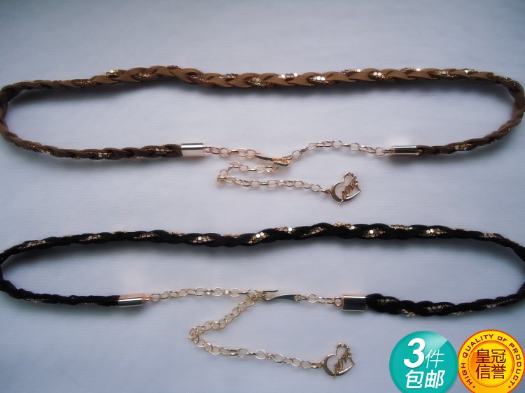 Free shipping Belly chain female delicate elegant fashion all-match waist decoration bohemia leather knitted chain
