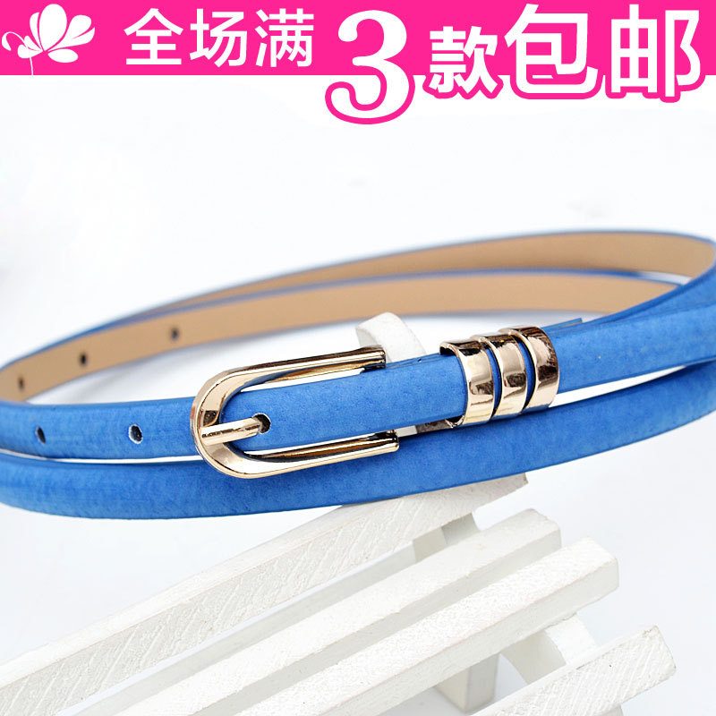 Free shipping Belt female all-match neon color candy color tieclasps strap female vintage cummerbund japanned leather scrub