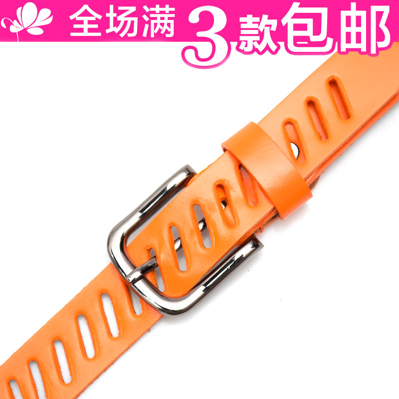 Free shipping Belt female genuine leather strap Women women's belt women's strap cowhide cutout all-match belt 7102