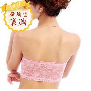 Free Shipping Belt pad lace decoration two ways spaghetti strap tube top tube top black-and-white 4 meat powder k0157