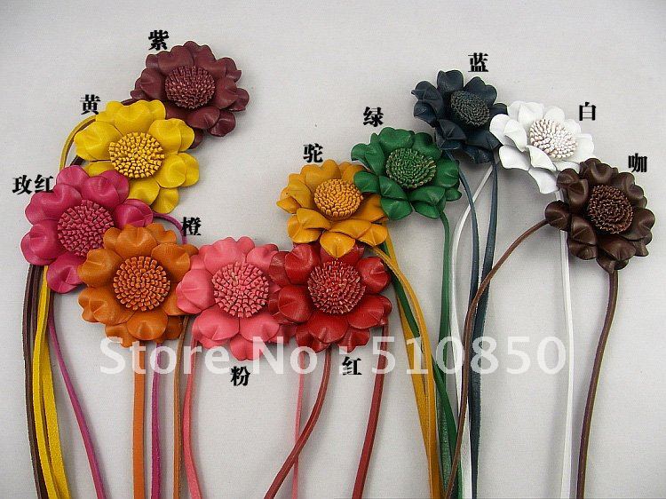 Free shipping Belt women's genuine leather first layer of cowhide strap fashion candy flower waist decoration waist rope