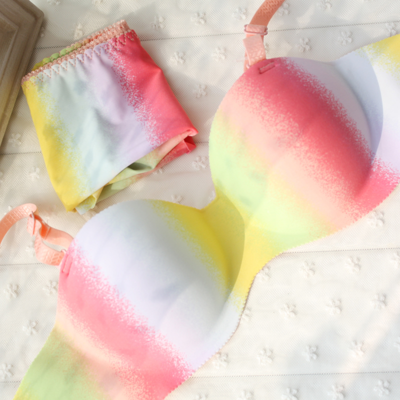 free shipping best cheap push up neon color        Double breasted a piece seamless  underwear bra  for women ladies