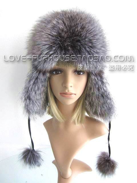 free shipping! Best Christmas gift! sweet! New Arrival Fashion women 100% genuine silver fox hair hat +fashion+warm