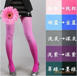 Free shipping Best discount Fashion Women 120D Patchwork double colors gradual change Velvet Tights pantyhose Leggings Sock