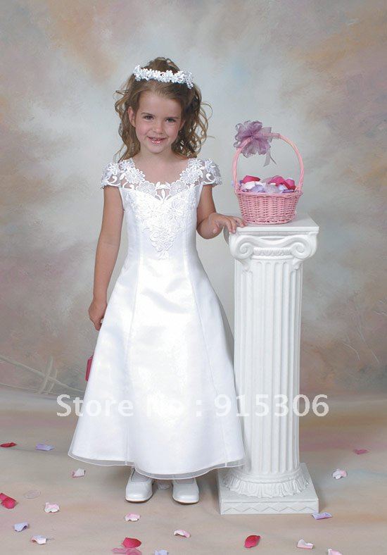 Free shipping best seller white wedding dress for girls