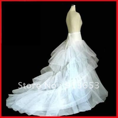 Free Shipping Best Selling Cheap Unique design new white Wedding Gown Train Petticoat Crinoline Underskirt 3-Layers