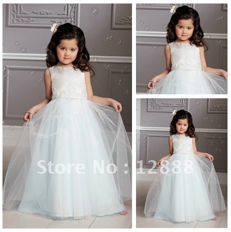 Free Shipping Best Selling Custom Made Flower Girl Dress 2012