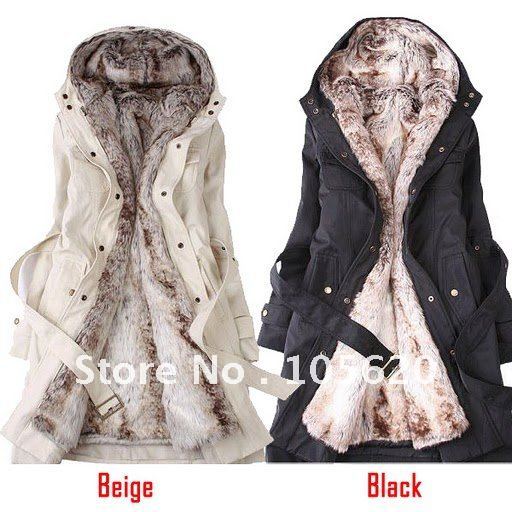 Free Shipping best selling new Fashion Women Coat Faux fur fleece Winter Warm long jacket ladies down & parkas