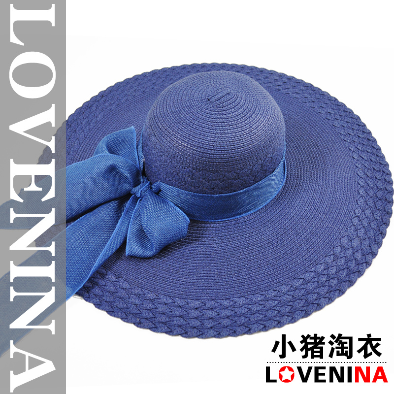 free shipping  big bow  all-match beach cap sun hat sunbonnet