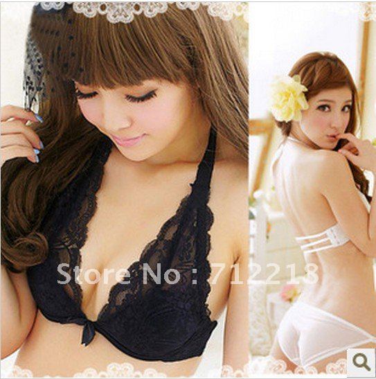 Free shipping Bikini deep V-neck push up bra women's lace underwear set sexy bra