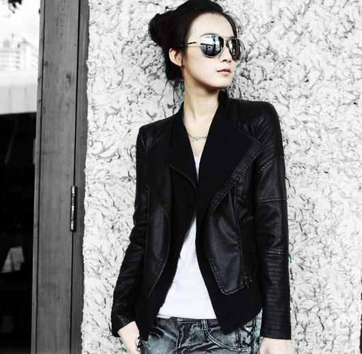 Free shipping Bilunnu 2013 Women's Spring New Style  PU Coats  C084