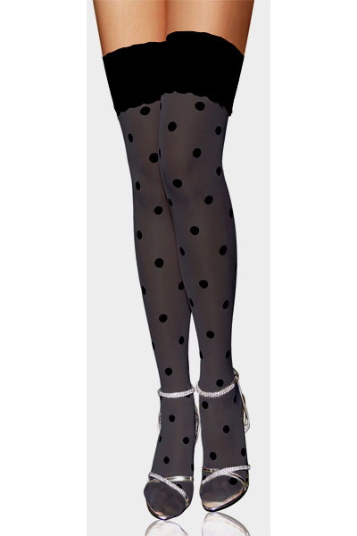 Free Shipping black dot lace decoration ultra elastic women's straight socks stockings 7785 Fast Delivery Cheaper Price