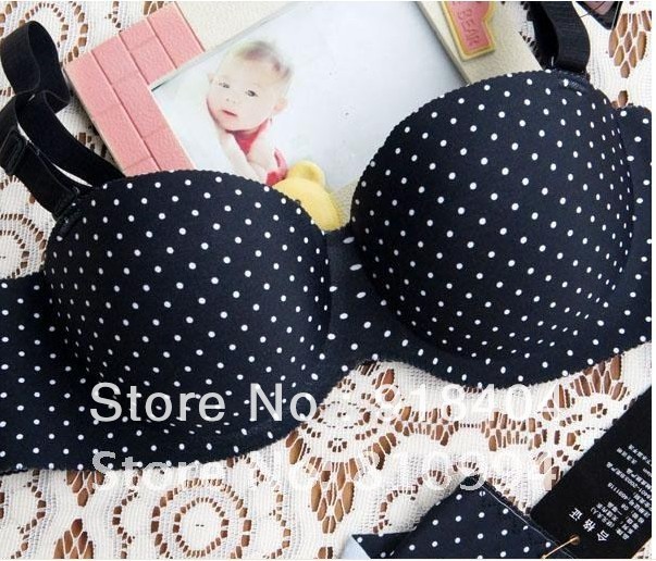 Free Shipping!Black dot one piece seamless bra set hot sale women's bra and panty set ladies' underwear wholesale&retail
