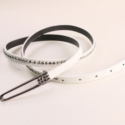 Free Shipping Black fashion rhinestone beige personalized belt casual red women's faux leather strap y979