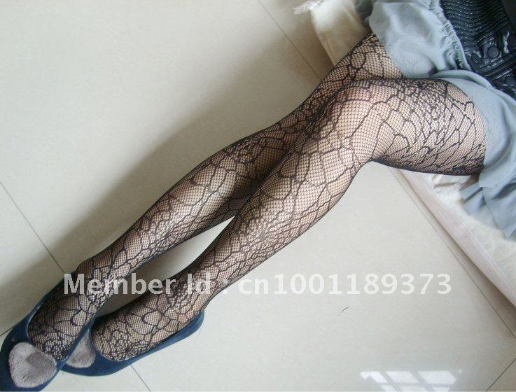 Free Shipping!Black Fishnet Sexy Fashion Slimming Solid Hosiery flower Tights Pantyhose Women's Lady's Socks