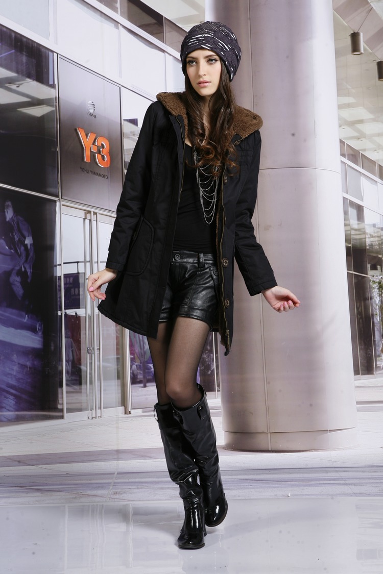 Free Shipping Black HOT NEW WOMENS/LADIES COAT JACKET OUTWEAR SIZE M L XL XXL JK0059