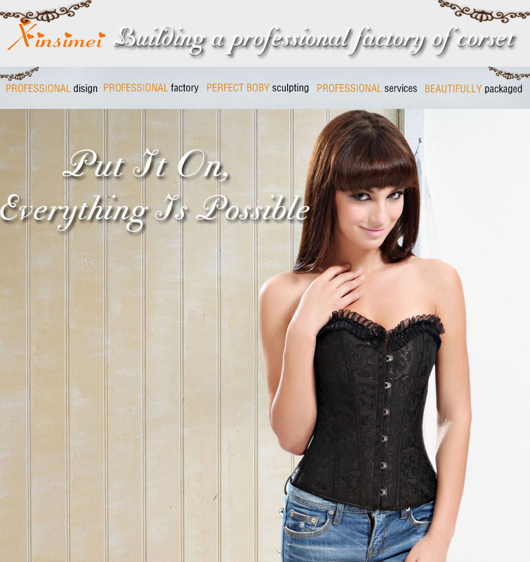 Free Shipping Black Sexy Breast Corset