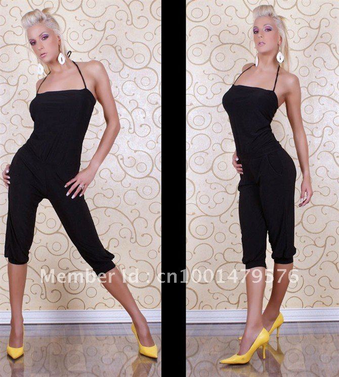 Free shipping! Black sexy ladies club wear,halter sexy wear set  N087