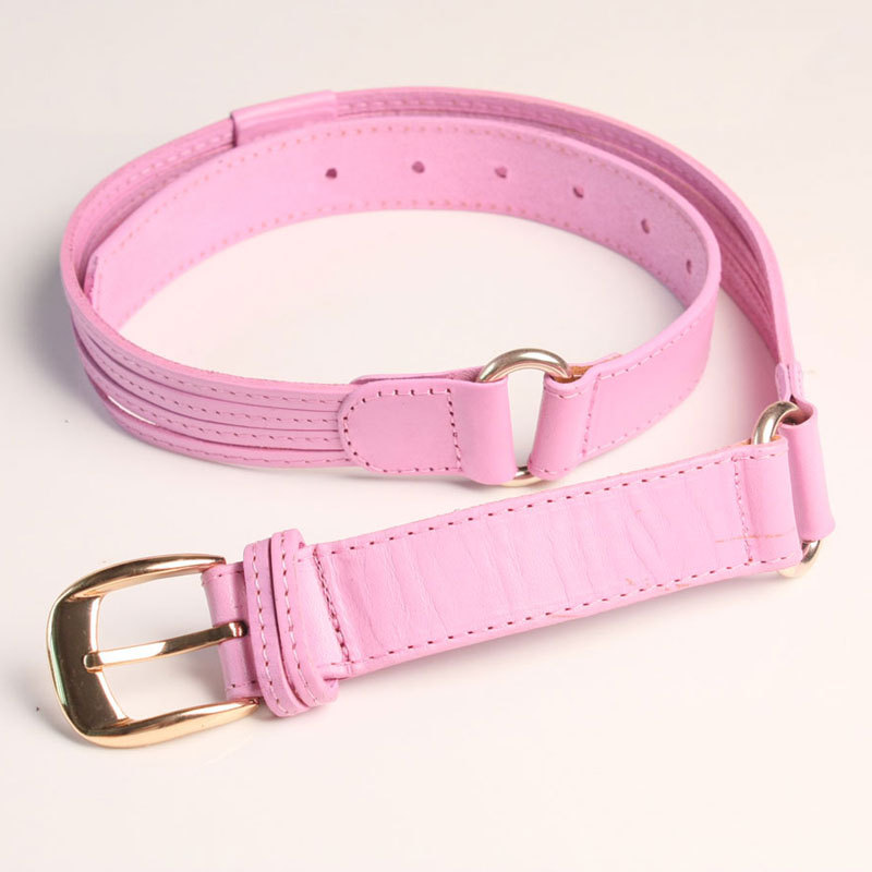 Free Shipping Black strap genuine leather Women strap female fashion pink all-match casual cowhide pin buckle wide belt p033