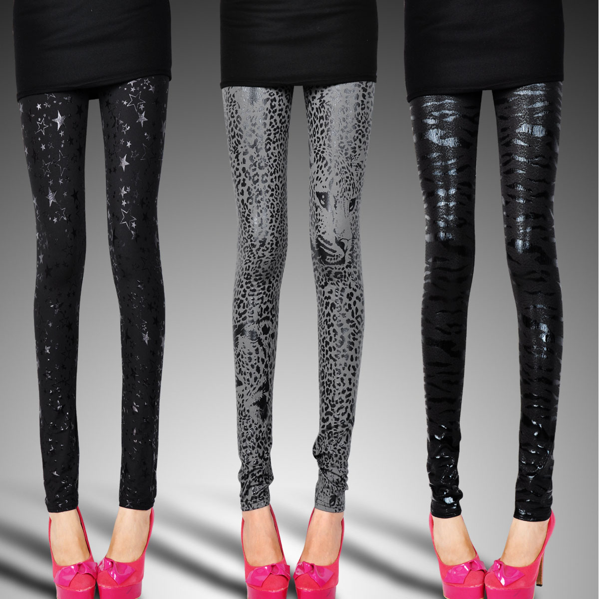 free shipping Black tight women legging sexy fashion glossy dull matt faux leather pants patchwork 2013 spring summer