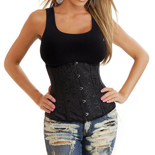 free shipping Black/White Waist Cincher Underbust Corset Body Shaper Bustier  S332