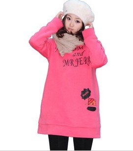 Free shipping blmm plus velvet o neck fanshionable maternity clothing hoodies clothing women