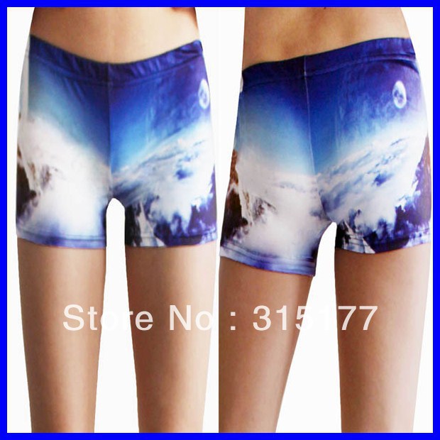 Free shipping Blue Galaxy Short Legging wholesale 10pieces/lot Mix order Tight high Shorts 2013 Women sexy pants 79163