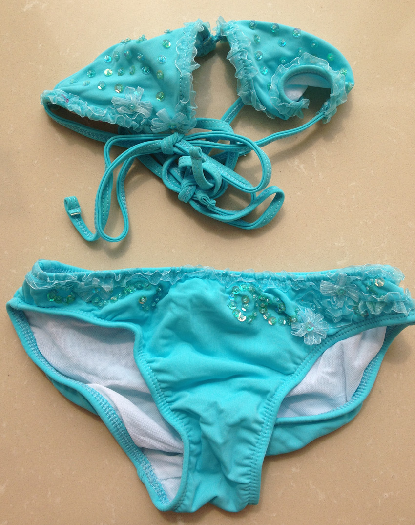 Free Shipping Blue Sea Girls Swimsuits two pieces/Girl Bikini for Size 4T to 6X